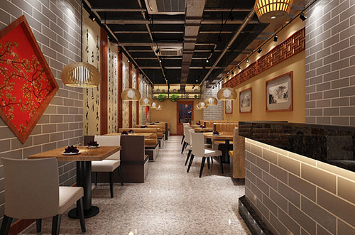 崇明传统中式餐厅餐馆装修设计效果图