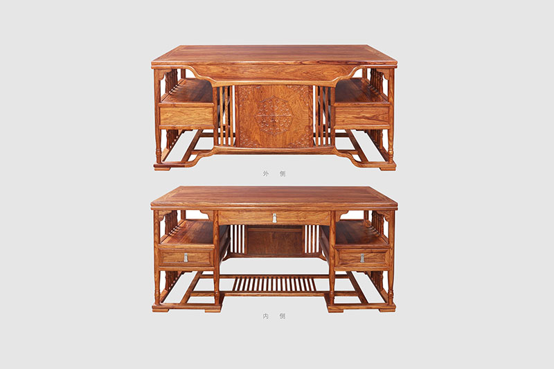 崇明中式家居装饰书房桌椅组合家具效果图